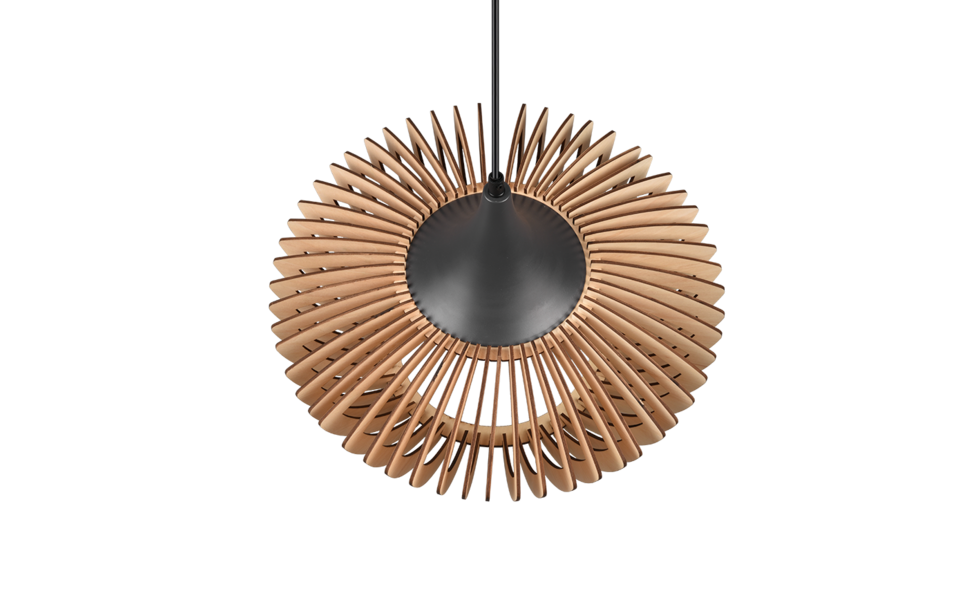 Trio Lighting Trio COLINO hanglamp | E27 Fitting | antraciet met natuurlijke afwerking | Ø 40 cm | IP20 | excl. 1x E27 | max. 40W