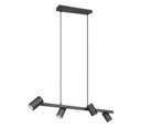 Trio Lighting Trio MARLEY hanglamp | GU10 Fitting | mat zwart | 80 x 18 cm | IP20 | excl. 4x GU10 | max. 35W