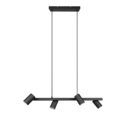 Trio Lighting Trio MARLEY hanglamp | GU10 Fitting | mat zwart | 80 x 18 cm | IP20 | excl. 4x GU10 | max. 35W