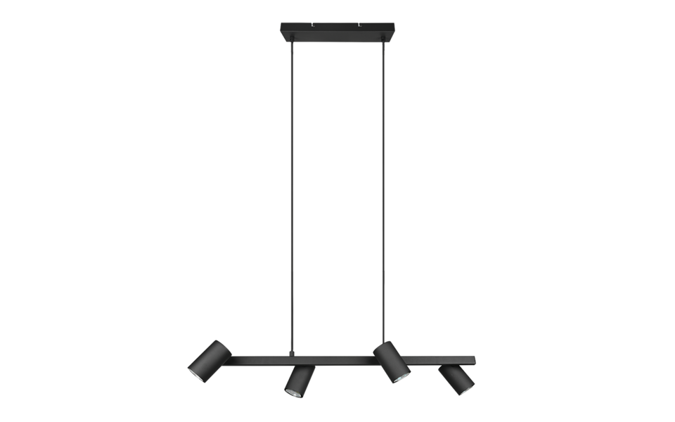 Trio Lighting Trio MARLEY hanglamp | GU10 Fitting | mat zwart | 80 x 18 cm | IP20 | excl. 4x GU10 | max. 35W