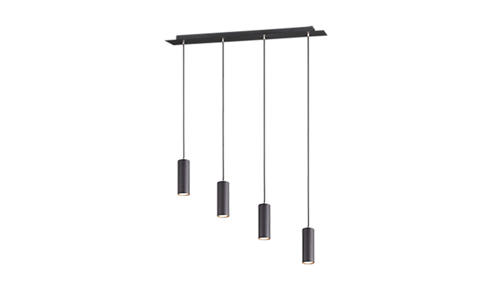 Trio Lighting Trio MARLEY hanglamp | GU10 Fitting | mat zwart | 75 x 9 cm | IP20 | excl. 4x GU10 | max. 35W Trio Lighting Trio MARLEY hanglamp | GU10 Fitting | mat zwart | 75 x 9 cm | IP20 | excl. 4x GU10 | max. 35W