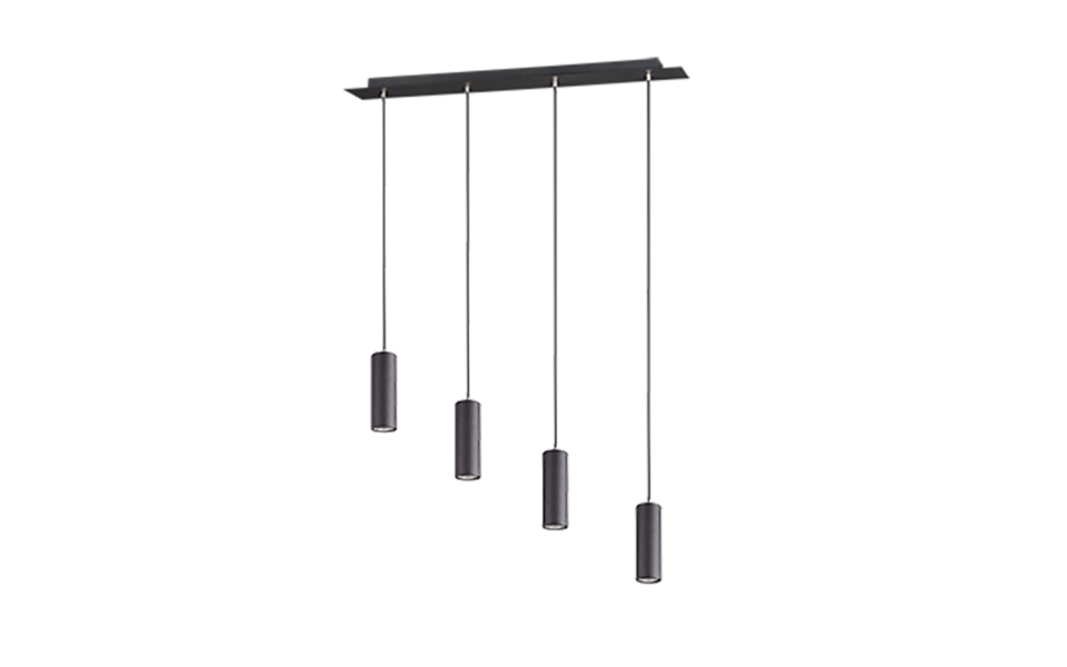 Trio Lighting Trio MARLEY pendant light | 4x GU10 | black | IP20 | 150 cm