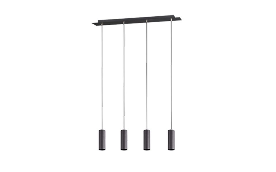 Trio Lighting Trio MARLEY hanglamp | GU10 Fitting | mat zwart | 75 x 9 cm | IP20 | excl. 4x GU10 | max. 35W Trio Lighting Trio MARLEY hanglamp | GU10 Fitting | mat zwart | 75 x 9 cm | IP20 | excl. 4x GU10 | max. 35W