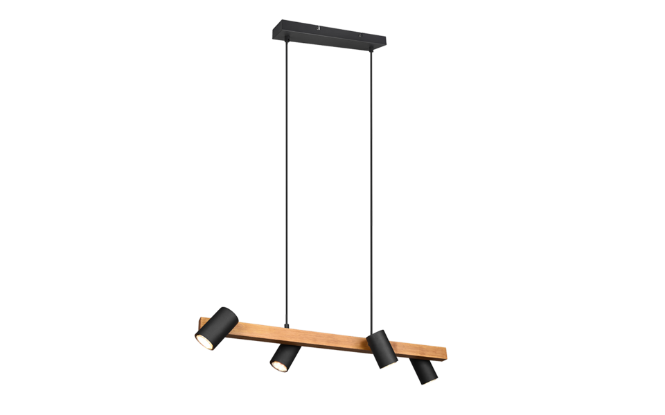 Trio Lighting Trio MARLEY hanglamp | GU10 Fitting | mat zwart | 80 x 20 cm | IP20 | excl. 4x GU10 | max. 35W