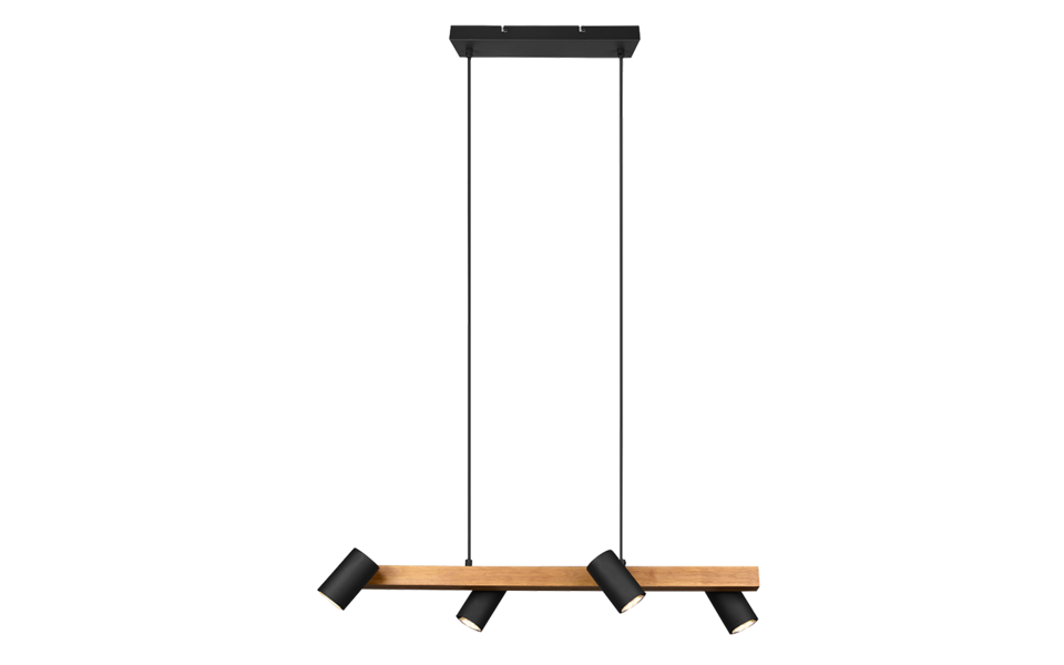 Trio Lighting Trio MARLEY pendant light | 4x GU10 | black | IP20 | 150 cm