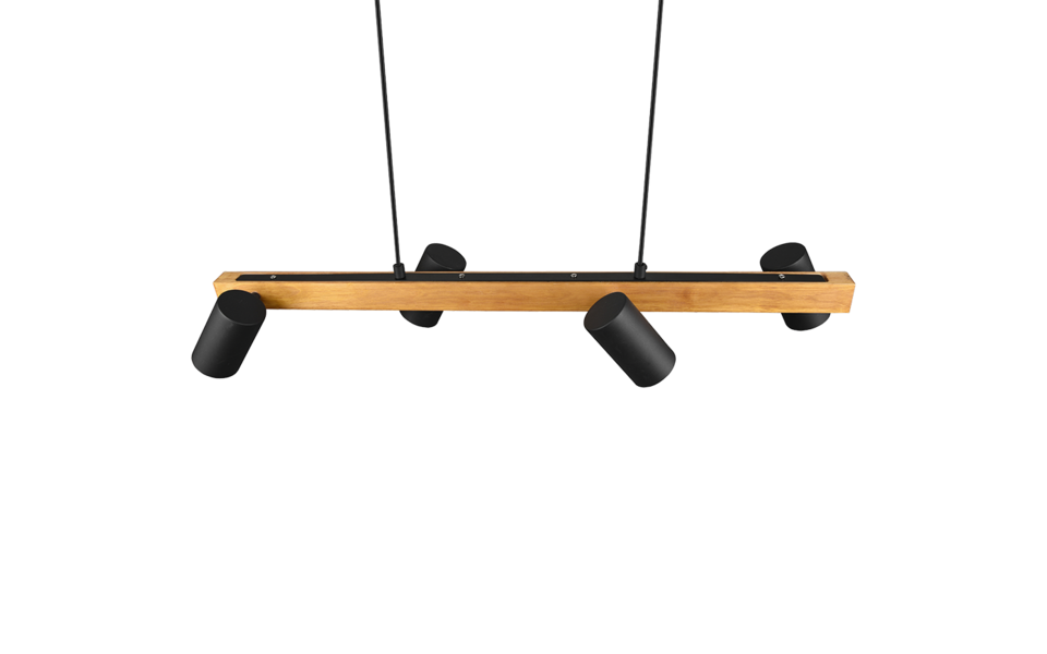 Trio Lighting Trio MARLEY pendant light | 4x GU10 | black | IP20 | 150 cm
