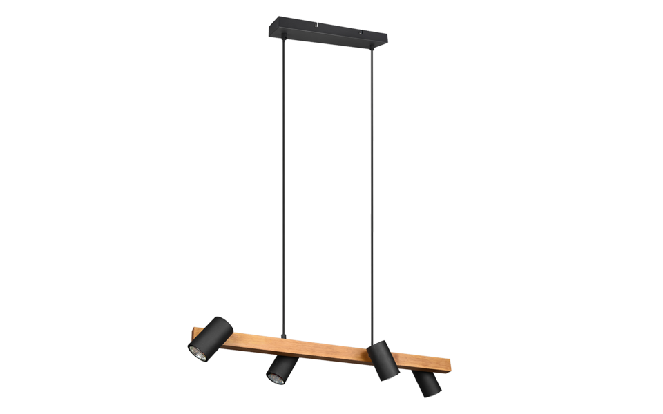 Trio Lighting Trio MARLEY pendant light | 4x GU10 | black | IP20 | 150 cm