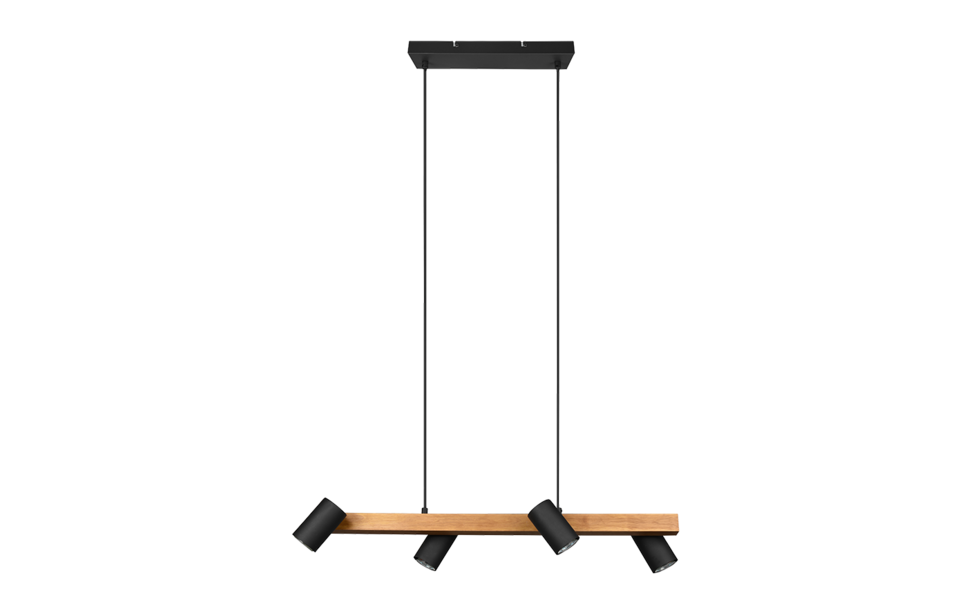 Trio Lighting Trio MARLEY pendant light | 4x GU10 | black | IP20 | 150 cm