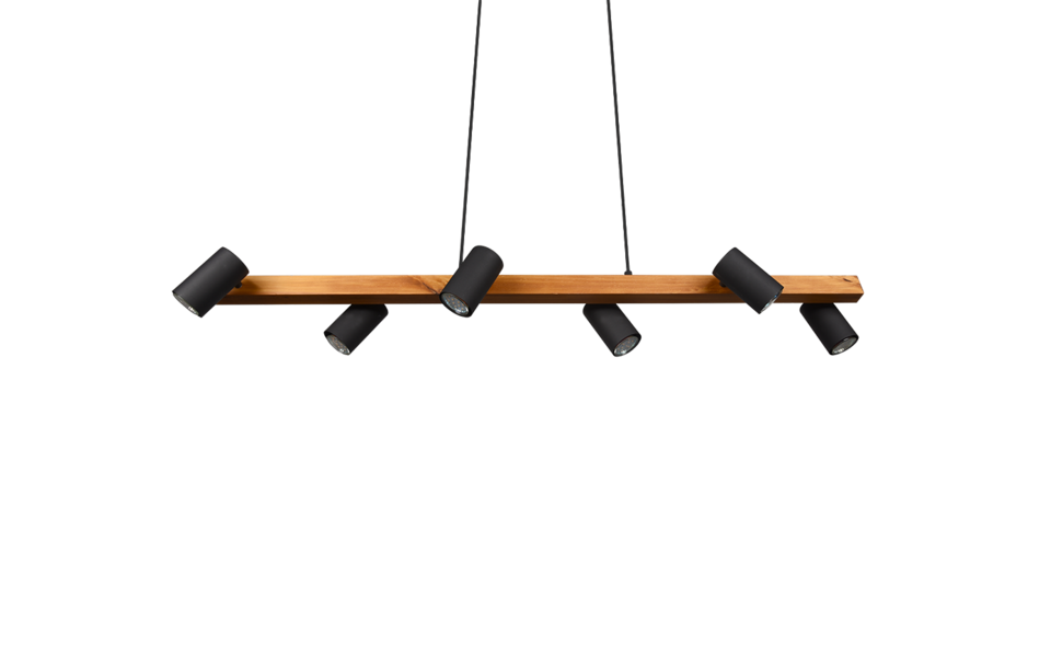 Trio Lighting Trio MARLEY pendant light | 6x GU10 | black | IP20 | 150 cm