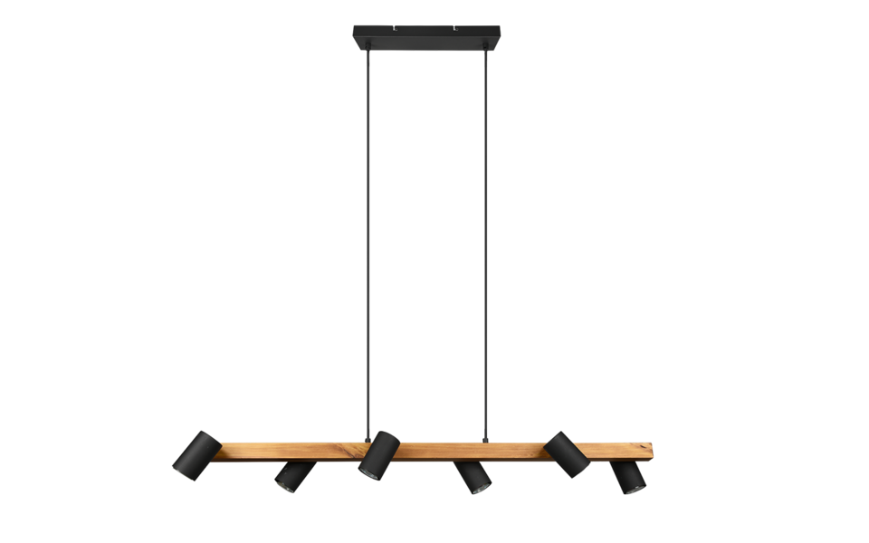 Trio Lighting Trio MARLEY hanglamp | GU10 Fitting | mat zwart | 115 x 20 cm | IP20 | excl. 6x GU10 | max. 35W