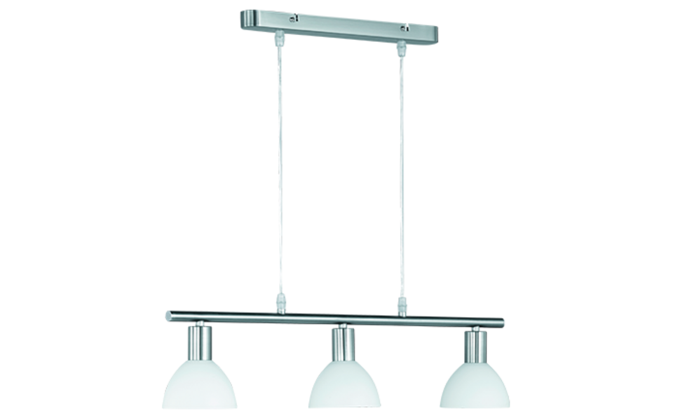 Trio Lighting Trio DALLAS hanglamp | E14 Fitting | nikkel mat met wit | 61 x 11 cm | IP20 | excl. 3x E14 | max. 40W