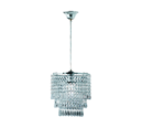 Trio Lighting Trio ORIENT hanglamp | E27 Fitting | chroom met transparant | Ø 25 cm | IP20 | excl. 1x E27 | max. 60W