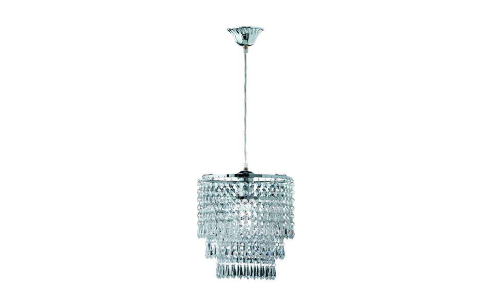 Trio Lighting Trio ORIENT hanglamp | E27 Fitting | chroom met transparant | Ø 25 cm | IP20 | excl. 1x E27 | max. 60W Trio Lighting Trio ORIENT hanglamp | E27 Fitting | chroom met transparant | Ø 25 cm | IP20 | excl. 1x E27 | max. 60W