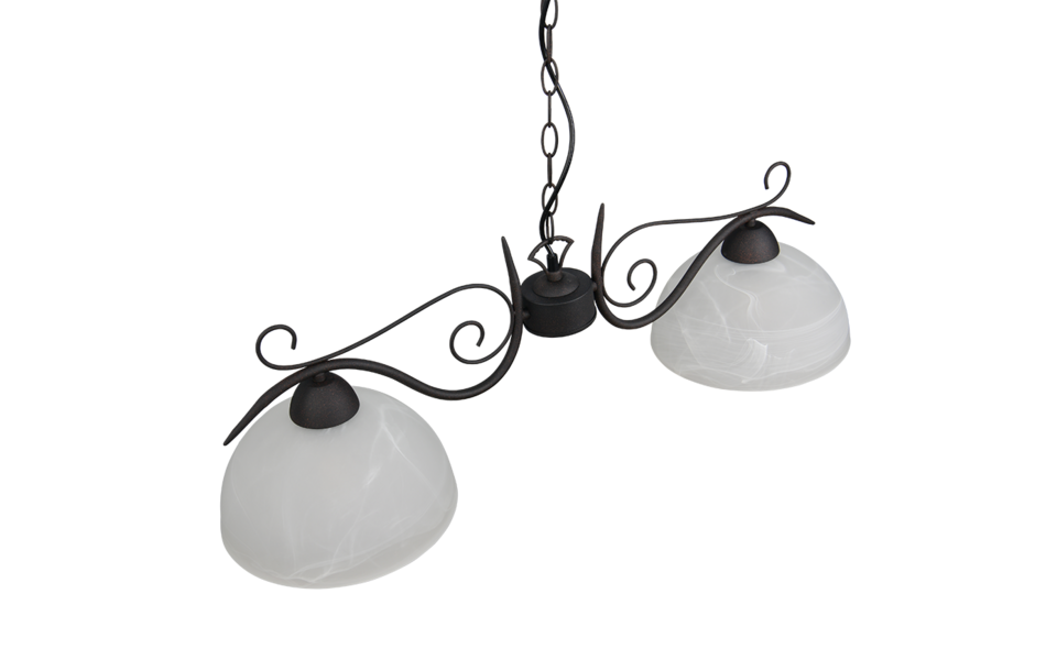 Trio Lighting Trio COUNTRY hanglamp | E27 Fitting | roestkleur met albast | 82 x 25 cm | IP20 | excl. 2x E27 | max. 40W