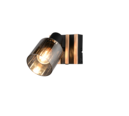 Trio Lighting Trio TRAVIA plafondspot | E14 Fitting | mat zwart met rookkleur | 10 x 12,5 cm | IP20 | excl. 1x E14 | max. 40W