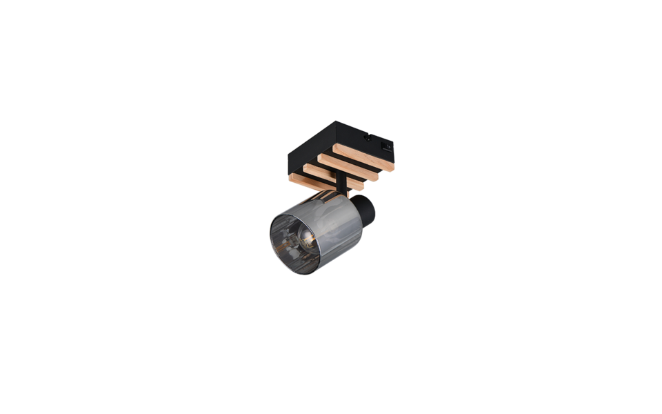 Trio Lighting Trio TRAVIA plafondspot | E14 Fitting | mat zwart met rookkleur | 10 x 12,5 cm | IP20 | excl. 1x E14 | max. 40W Trio Lighting Trio TRAVIA plafondspot | E14 Fitting | mat zwart met rookkleur | 10 x 12,5 cm | IP20 | excl. 1x E14 | max. 40W