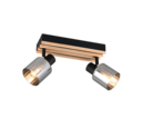 Trio Lighting Trio TRAVIA ceiling spotlight | 2x E14 max 40W | black with wood | IP20 | 14 cm