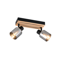 Trio TRAVIA ceiling spotlight | E14 | black/wood | IP20 Trio TRAVIA ceiling spotlight | E14 | black/wood | IP20