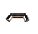 Trio Lighting Trio TRAVIA plafondspot | E14 Fitting | mat zwart met rookkleur | 38,5 x 9 cm | IP20 | excl. 2x E14 | max. 40W