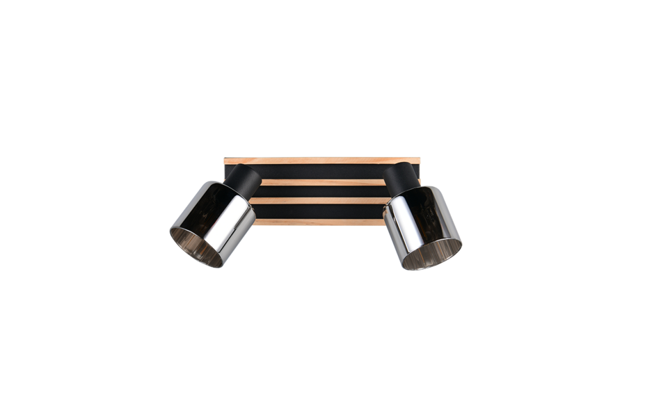 Trio Lighting Trio TRAVIA plafondspot | E14 Fitting | mat zwart met rookkleur | 38,5 x 9 cm | IP20 | excl. 2x E14 | max. 40W Trio Lighting Trio TRAVIA plafondspot | E14 Fitting | mat zwart met rookkleur | 38,5 x 9 cm | IP20 | excl. 2x E14 | max. 40W