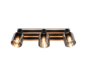 Trio Lighting Trio TRAVIA plafondspot | E14 Fitting | mat zwart met rookkleur | 52,5 x 9 cm | IP20 | excl. 3x E14 | max. 40W