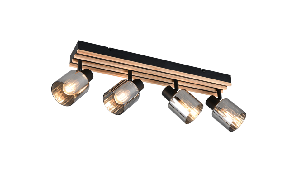 Trio Lighting Trio TRAVIA ceiling spotlight | 4x E14 max 40W | black | IP20 | 14 cm