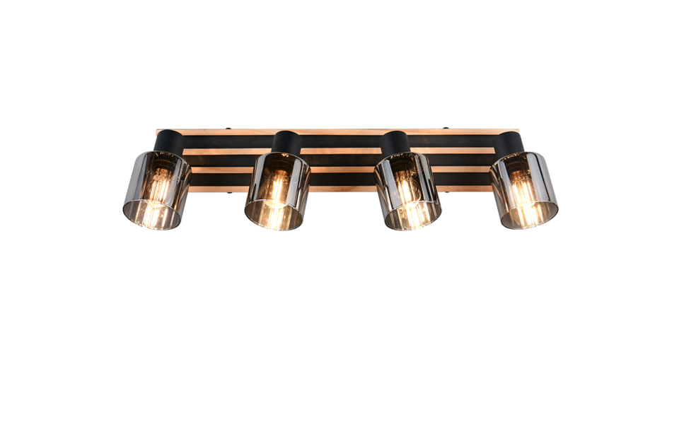 Trio Lighting Trio TRAVIA ceiling spotlight | 4x E14 max 40W | black | IP20 | 14 cm