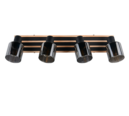 Trio Lighting Trio TRAVIA plafondspot | E14 Fitting | mat zwart met rookkleur | 64,5 x 9 cm | IP20 | excl. 4x E14 | max. 40W