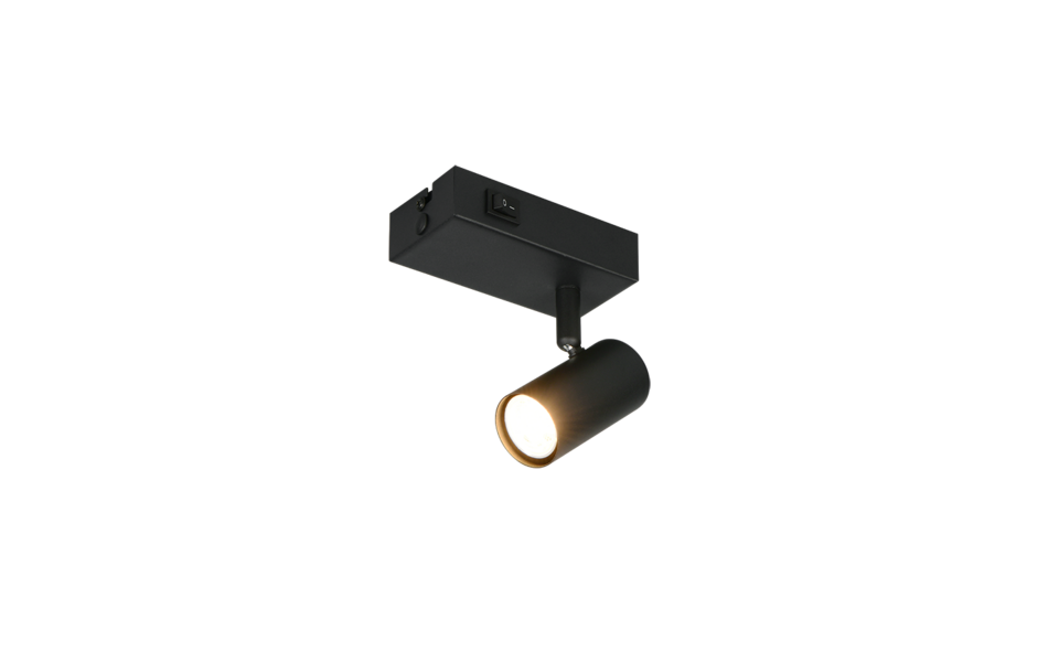 Trio Lighting Trio TARYN plafondspot | GU10 Fitting | mat zwart | 14 x 6 cm | IP20 | excl. 1x GU10 | max. 5W