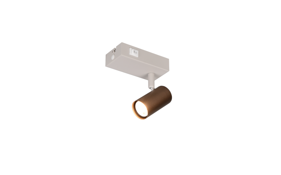 Trio Lighting Trio TARYN plafondspot | GU10 Fitting | koffie | 14 x 6 cm | IP20 | excl. 1x GU10 | max. 5W