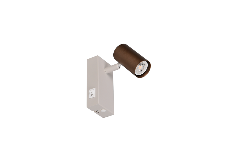 Trio Lighting Trio TARYN plafondspot | GU10 Fitting | koffie | 14 x 6 cm | IP20 | excl. 1x GU10 | max. 5W