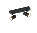 Trio Lighting Trio TARYN plafondspot | GU10 Fitting | mat zwart | 28 x 6 cm | IP20 | excl. 2x GU10 | max. 5W