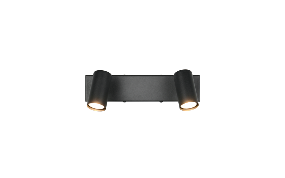 Trio Lighting Trio TARYN plafondspot | GU10 Fitting | mat zwart | 28 x 6 cm | IP20 | excl. 2x GU10 | max. 5W