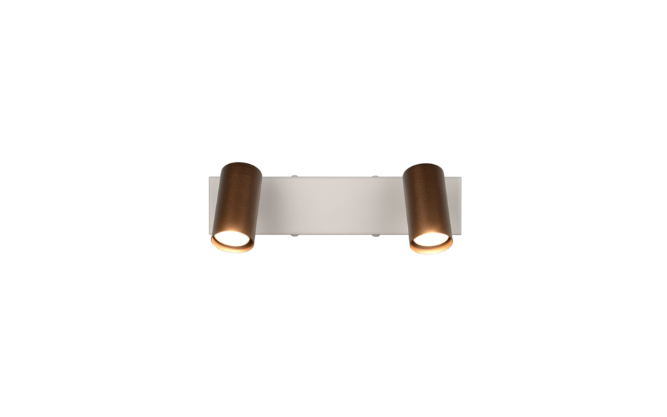 Trio Lighting Trio TARYN plafondspot | GU10 Fitting | koffie | 28 x 6 cm | IP20 | excl. 2x GU10 | max. 5W