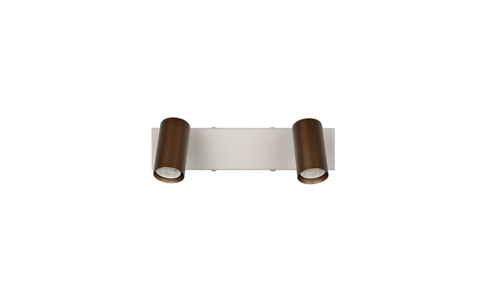 Trio Lighting Trio TARYN plafondspot | GU10 Fitting | koffie | 28 x 6 cm | IP20 | excl. 2x GU10 | max. 5W