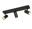 Trio Lighting Trio TARYN plafondspot | GU10 Fitting | mat zwart | 44,5 x 6 cm | IP20 | excl. 3x GU10 | max. 5W