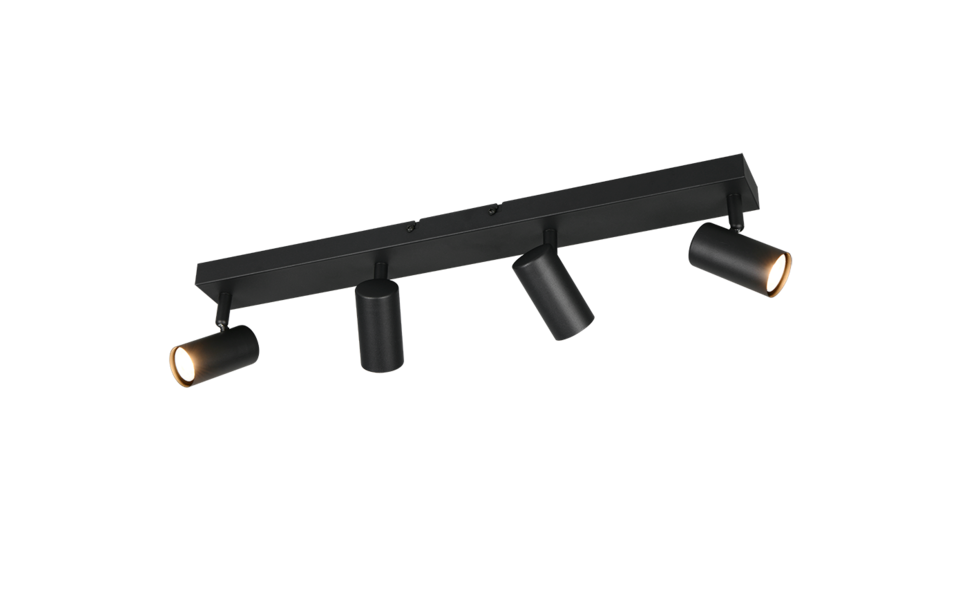 Trio Lighting Trio TARYN plafondspot | GU10 Fitting | mat zwart | 62 x 6 cm | IP20 | excl. 4x GU10 | max. 5W Trio Lighting Trio TARYN plafondspot | GU10 Fitting | mat zwart | 62 x 6 cm | IP20 | excl. 4x GU10 | max. 5W