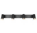 Trio Lighting Trio TARYN plafondspot | GU10 Fitting | mat zwart | 62 x 6 cm | IP20 | excl. 4x GU10 | max. 5W