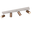 Trio Lighting Trio TARYN plafondspot | GU10 Fitting | koffie | 62 x 6 cm | IP20 | excl. 4x GU10 | max. 5W
