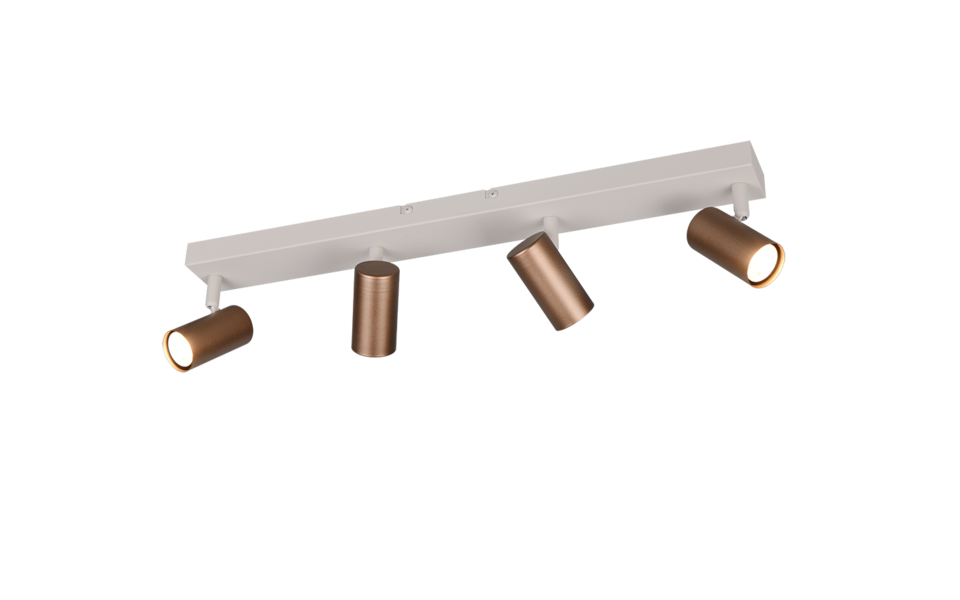 Trio Lighting Trio TARYN plafondspot | GU10 Fitting | koffie | 62 x 6 cm | IP20 | excl. 4x GU10 | max. 5W