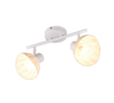 Trio Lighting Trio CALVI plafondspot | E14 Fitting | wit mat met natuurlijke afwerking | 40 x 13 cm | IP20 | excl. 2x E14 | max. 10W