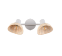 Trio Lighting Trio CALVI plafondspot | E14 Fitting | wit mat met natuurlijke afwerking | 40 x 13 cm | IP20 | excl. 2x E14 | max. 10W