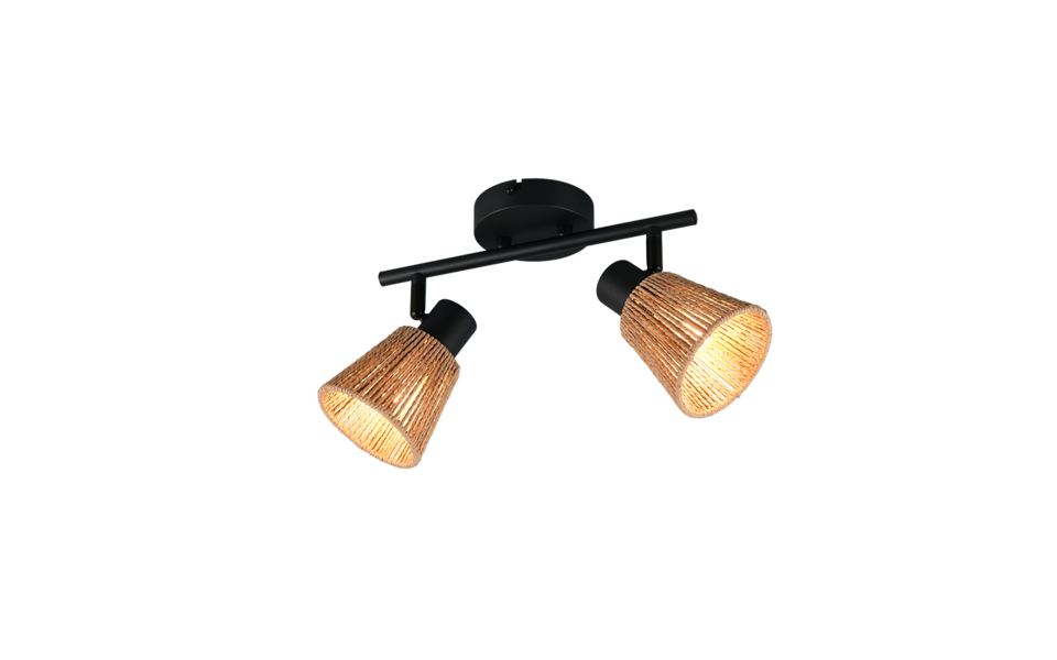 Trio Lighting Trio NATREL plafondspot | E14 Fitting | natuurlijke afwerking | Ø 10 cm | IP20 | excl. 2x E14 | max. 10W