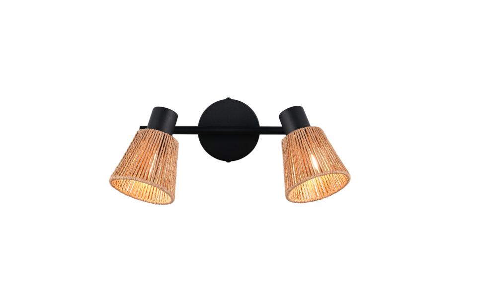 Trio Lighting Trio NATREL plafondspot | E14 Fitting | natuurlijke afwerking | Ø 10 cm | IP20 | excl. 2x E14 | max. 10W