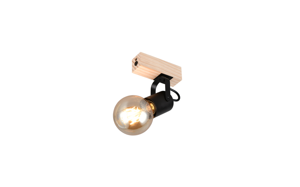 Trio Lighting Trio LYNAR plafondspot | E27 Fitting | mat zwart | 6 x 6 cm | IP20 | excl. 1x E27 | max. 10W