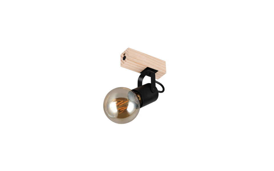 Trio Lighting Trio LYNAR plafondspot | E27 Fitting | mat zwart | 6 x 6 cm | IP20 | excl. 1x E27 | max. 10W
