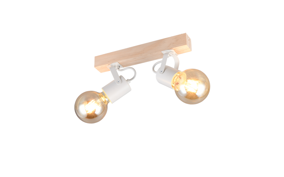 Trio Lighting Trio LYNAR plafondspot | E27 Fitting | wit mat | 31 x 6 cm | IP20 | excl. 2x E27 | max. 10W