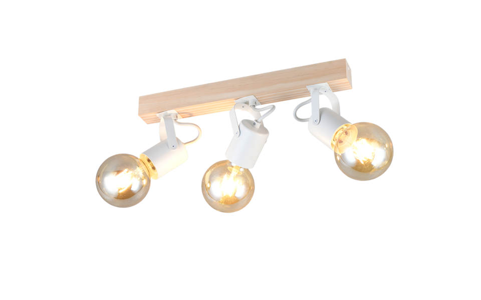 Trio Lighting Trio LYNAR plafondspot | E27 Fitting | wit mat | 42 x 6 cm | IP20 | excl. 3x E27 | max. 10W Trio Lighting Trio LYNAR plafondspot | E27 Fitting | wit mat | 42 x 6 cm | IP20 | excl. 3x E27 | max. 10W
