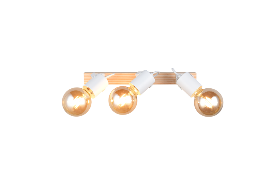 Trio Lighting Trio LYNAR plafondspot | E27 Fitting | wit mat | 42 x 6 cm | IP20 | excl. 3x E27 | max. 10W Trio Lighting Trio LYNAR plafondspot | E27 Fitting | wit mat | 42 x 6 cm | IP20 | excl. 3x E27 | max. 10W