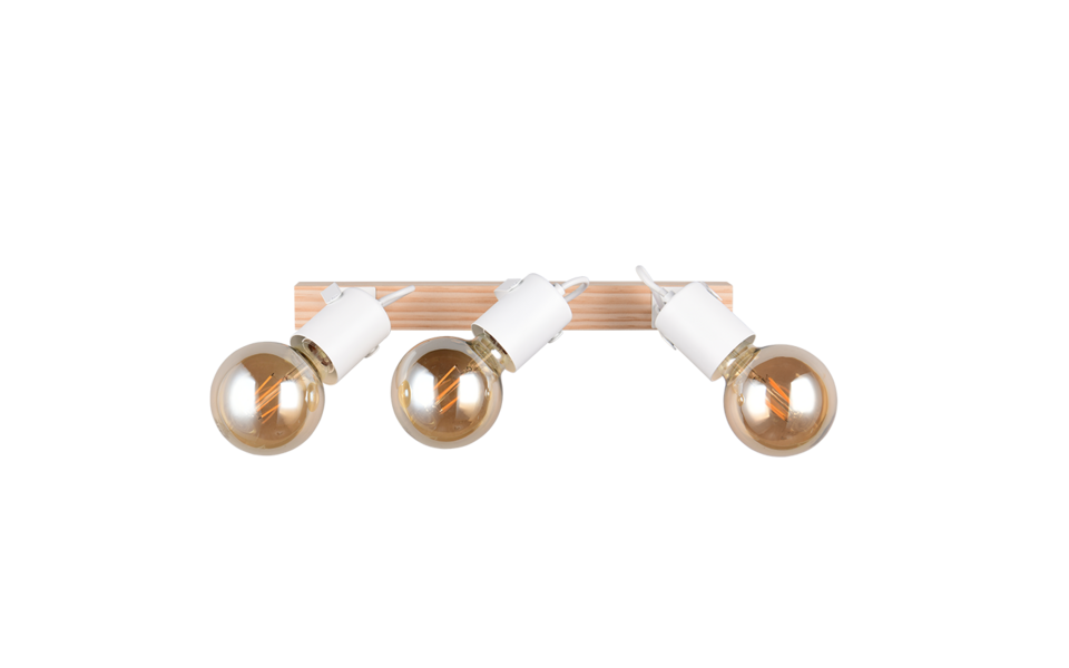 Trio Lighting Trio LYNAR plafondspot | E27 Fitting | wit mat | 42 x 6 cm | IP20 | excl. 3x E27 | max. 10W Trio Lighting Trio LYNAR plafondspot | E27 Fitting | wit mat | 42 x 6 cm | IP20 | excl. 3x E27 | max. 10W